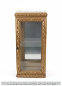 Gilt-Wood-and-Marble-Top-Display-Cabinet