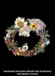 Handmade-Decorative-Wreath-with-Sunflowers-and-Garden-Accents