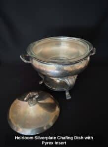 Heirloom-Silverplate-Chafing-Dish-with-Pyrex-Insert-second-image