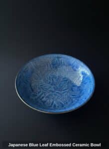 Japanese-Blue-Leaf-Embossed-Ceramic-Bowl-second-image