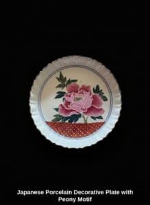 Japanese-Porcelain-Decorative-Plate-with-Peony-Motif