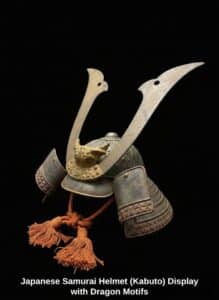 Japanese-Samurai-Helmet-Kabuto-Display-with-Dragon-Motifs-second-image