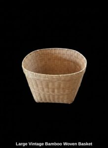 Large-Vintage-Bamboo-Woven-Basket-second-image