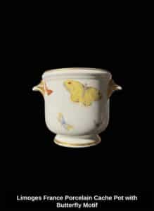 Limoges-France-Porcelain-Cache-Pot-with-Butterfly-Motif