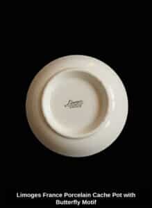 Limoges-France-Porcelain-Cache-Pot-with-Butterfly-Motif-second-image
