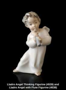 Lladro-Angel-Thinking-Figurine-and-Lladro-Angel-with-Flute-Figurine-second-image