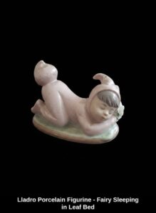 Lladro-Porcelain-Figurine-Fairy-Sleeping-in-Leaf-Bed