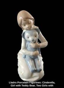 Lladro-Porcelain-Figurines-Cinderella-Girl-with-Teddy-Bear-Two-Girls-with-Flowers-and-Dancer-second-image