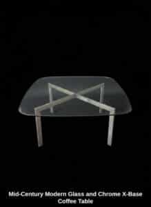 Mid-Century-Modern-Glass-and-Chrome-X-Base-Coffee-Table