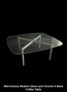 Mid-Century-Modern-Glass-and-Chrome-X-Base-Coffee-Table-third-image