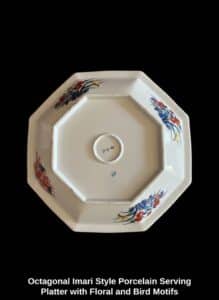 Octagonal-Imari-Style-Porcelain-Serving-Platter-with-Floral-and-Bird-Motifs-second-image