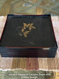 Set-of-Japanese-Lacquer-Trays-with-Foliate-Design-second-image