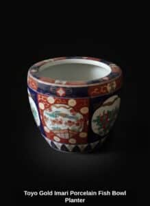 Toyo-Gold-Imari-Porcelain-Fish-Bowl-Planter