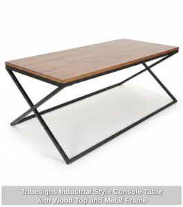 Tribesigns-Industrial-Style-Console-Table-with-Wood-Top-and-Metal-Frame