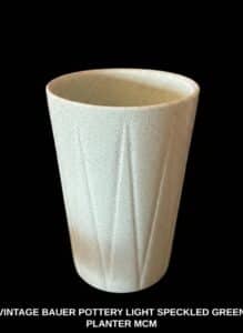 VINTAGE-BAUER-POTTERY-LIGHT-SPECKLED-GREEN-PLANTER-MCM