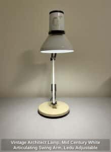 Vintage-Architect-Lamp-Mid-Century-White-Articulating-Swing-Arm-Ledu-Adjustable-Light-Retro-Spring-Arm-Task-Light-second-image
