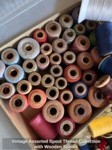 Vintage-Assorted-Spool-Thread-Collection-with-Wooden-Spools-third-image