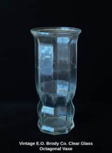 Vintage-E.O.-Brody-Co.-Clear-Glass-Octagonal-Vase