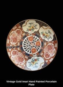 Vintage-Gold-Imari-Hand-Painted-Porcelain-Plate