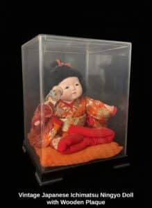 Vintage-Japanese-Ichimatsu-Ningyo-Doll-with-Wooden-Plaque-fifth-image