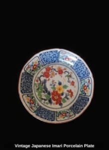 Vintage-Japanese-Imari-Porcelain-Plate