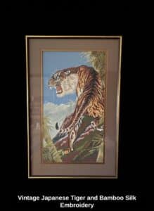 Vintage-Japanese-Tiger-and-Bamboo-Silk-Embroidery-second-image