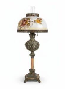 Victorian-Gone-With-The-Wind-Style-Hand-Painted-Floral-Oil-Lamp-Conversion-Table-Lamp