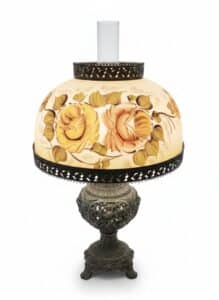 Victorian-Gone-With-The-Wind-Style-Hand-Painted-Floral-Oil-Lamp-Conversion-Table-Lamp-third-image