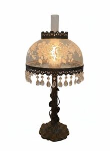 Victorian-Style-Floral-Etched-Glass-Hurricane-Lamp-with-Crystal-Prisms