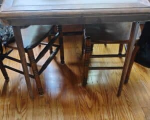 Vintage-Ladder-Back-Oak-Dining-Chair-with-Spindle-Back-and-Turned-Legs