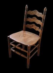 Vintage-Ladder-Back-Oak-Dining-Chair-with-Spindle-Back-and-Turned-Legs-second-image
