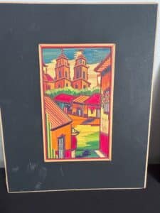 Vintage-Mexican-Popotillo-Straw-Art-Village-Scene