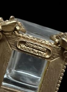 Vintage-Regency-Vanity-Rose-Motif-Ormolu-Style-Gold-Glass-Ornate-Perfume-Bottle-fourth-image