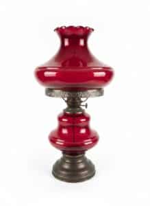 Vintage-Ruby-Red-Glass-Oil-Lamp