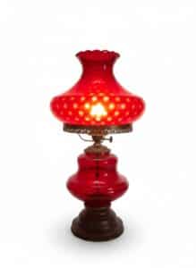 Vintage-Ruby-Red-Glass-Oil-Lamp-second-image