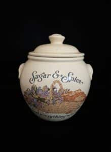Vintage-Treasure-Craft-Sugar-Spice-Ceramic-Cookie-Jar