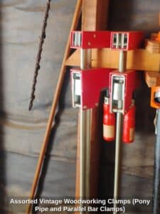 Assorted-Vintage-Woodworking-Clamps-Pony-Pipe-and-Parallel-Bar-Clamps-second-image