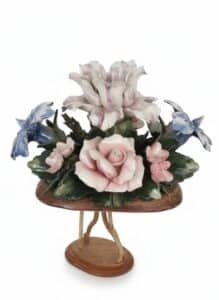 Capodimonte-Porcelain-Floral-Arrangement-in-Basket