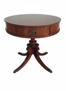 Federal-Style-Mahogany-Drum-Table-with-Brass-Paw-Feet