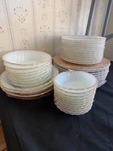 Fire-King-Golden-Shell-Milk-Glass-Dinnerware-Set-with-Gold-Trim-third-image