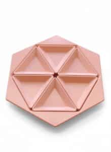 Mid-Century-Modern-Pink-Melamine-Hexagonal-Serving-Tray-with-Triangular-Inserts