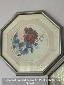 Octagonal-Framed-Peony-Art-Print-with-Suyun-Signature