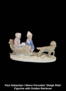 Paul-Sebastian-or-Meico-Porcelain-Sleigh-Ride-Figurine-with-Golden-Retriever