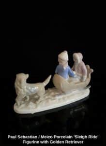 Paul-Sebastian-or-Meico-Porcelain-Sleigh-Ride-Figurine-with-Golden-Retriever-second-image