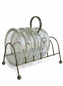Princess-House-Fleur-de-Lis-Glass-Coaster-Set-with-Metal-Holder