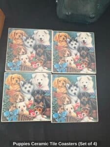 Puppies-Ceramic-Tile-Coasters-Set-of-