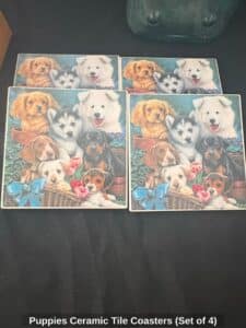 Puppies-Ceramic-Tile-Coasters-Set-of-second-image