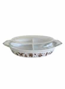 Pyrex-Early-American-Gold-Divided-Serving-Dish