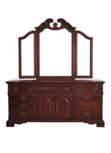 Sumter-Cabinet-Co.-Cherry-Triple-Dresser-with-Tri-Fold-Mirror