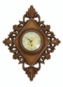 Syroco-Diamond-Shape-Ornate-Vintage-Wall-Clock-Key-Wound-Day